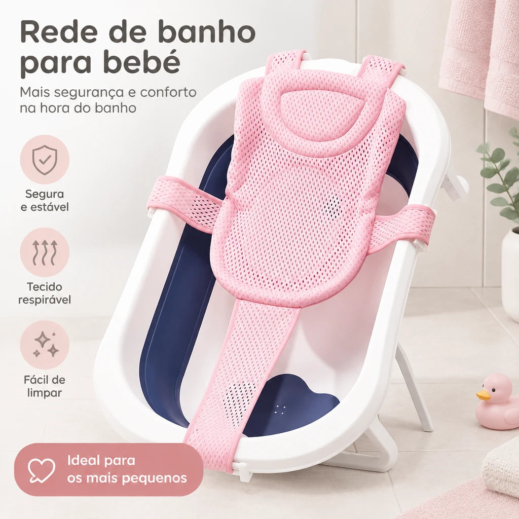 Suporte de Banho para Recém-Nascido – Rede de Banheira para Bebé
