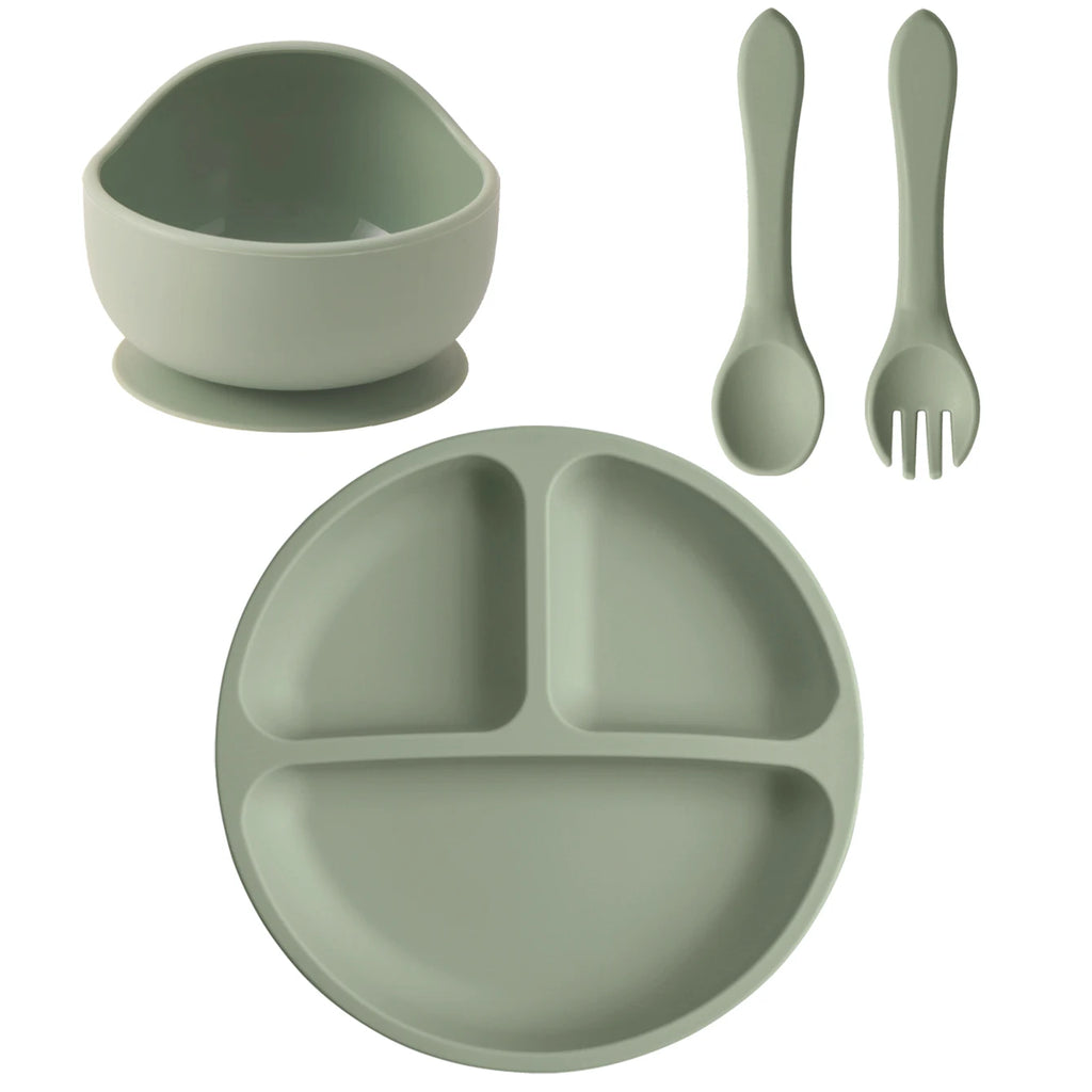 4PCS Conjunto de Alimentação em Silicone 4 Peças — Bebé