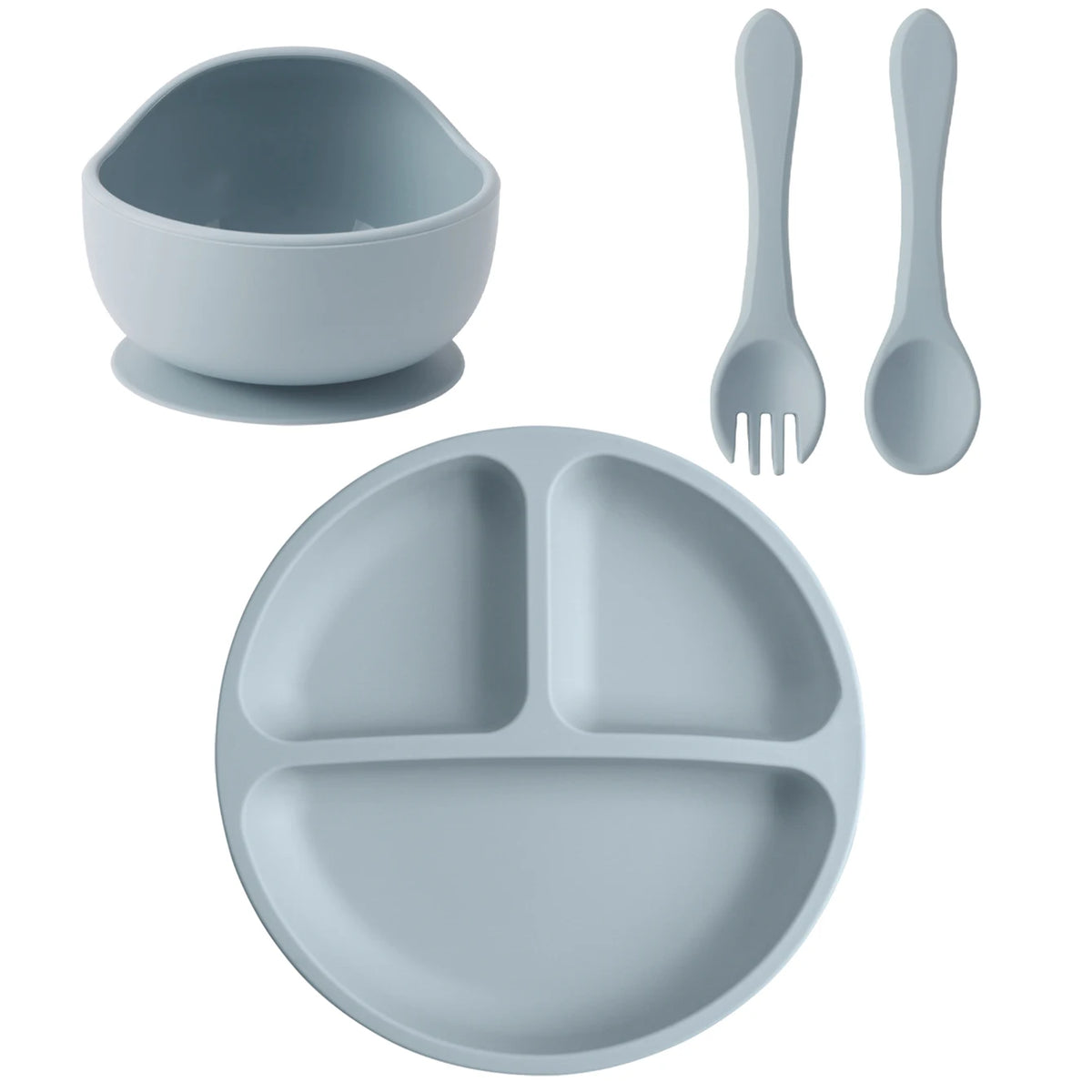 4PCS Conjunto de Alimentação em Silicone 4 Peças — Bebé
