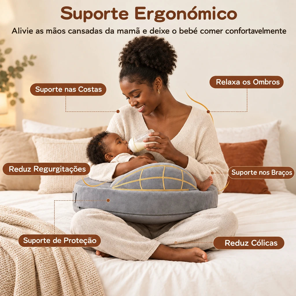 Almofada de Amamentação em U com Cinta Ajustável