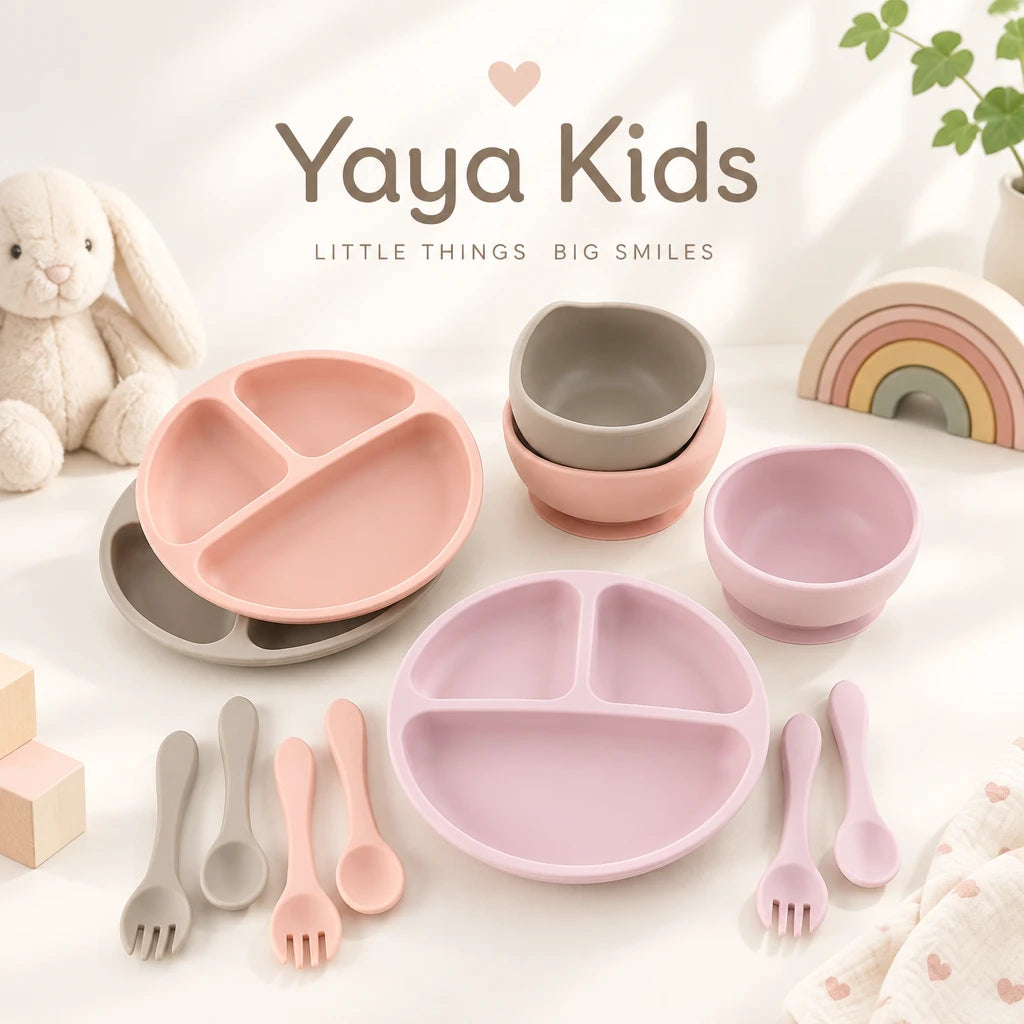 4PCS Conjunto de Alimentação em Silicone 4 Peças — Bebé