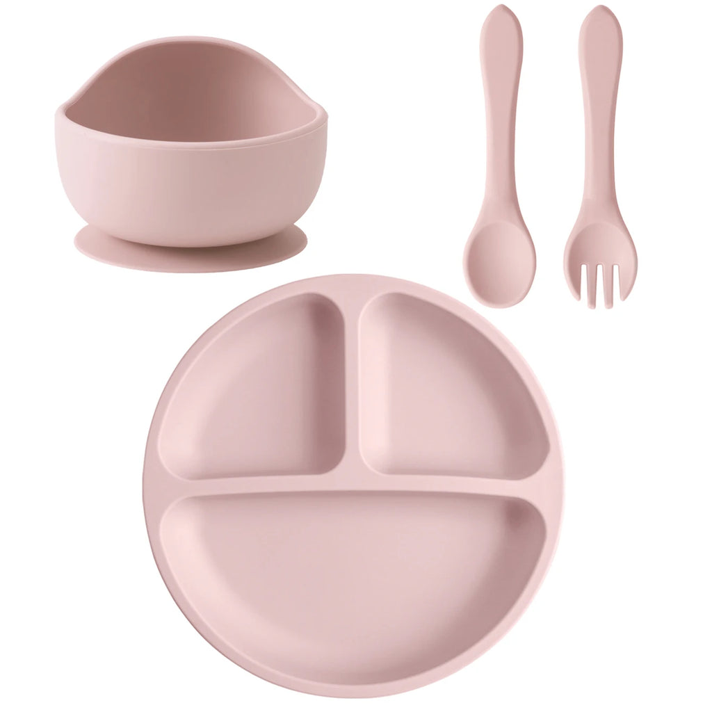 4PCS Conjunto de Alimentação em Silicone 4 Peças — Bebé